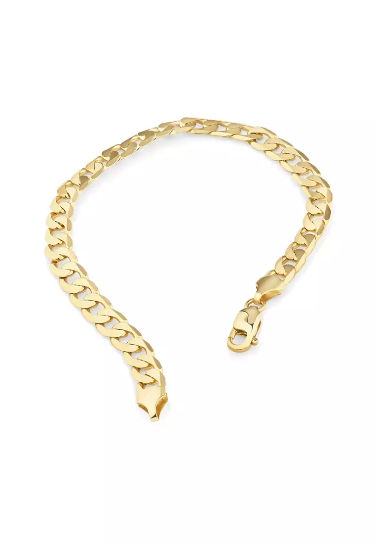 Mens curb hotsell gold bracelet