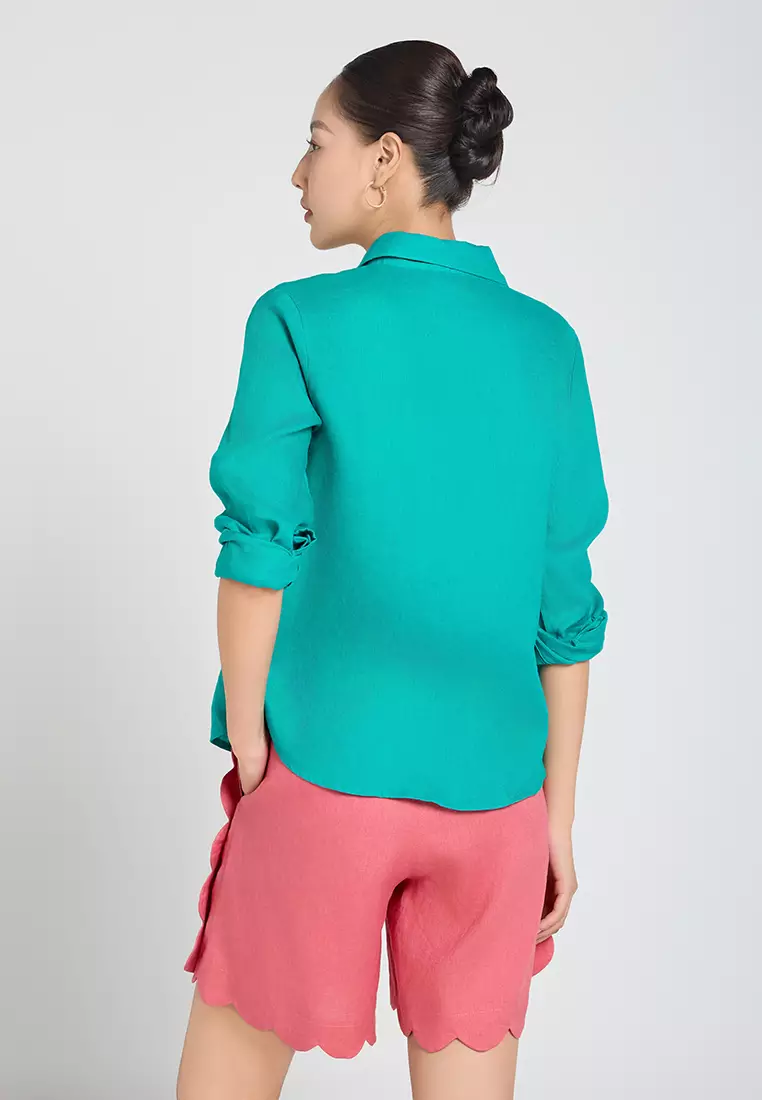 Basic Long-Sleeve Linen Shirt