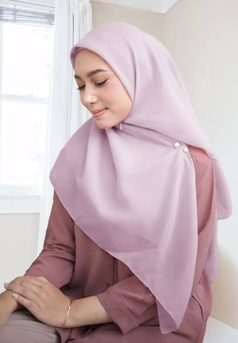 Cotton Bee - Shanara Instan | Hijab Segiempat Resleting - Lilac