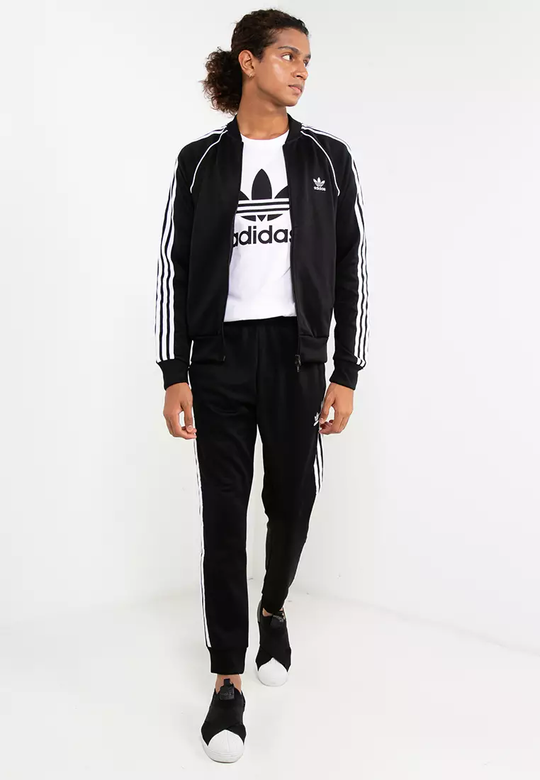 Adidas Originals SST TT TRACKSUIT Men's BLACK WHITE, Adidas Sst Tracksuit  Black