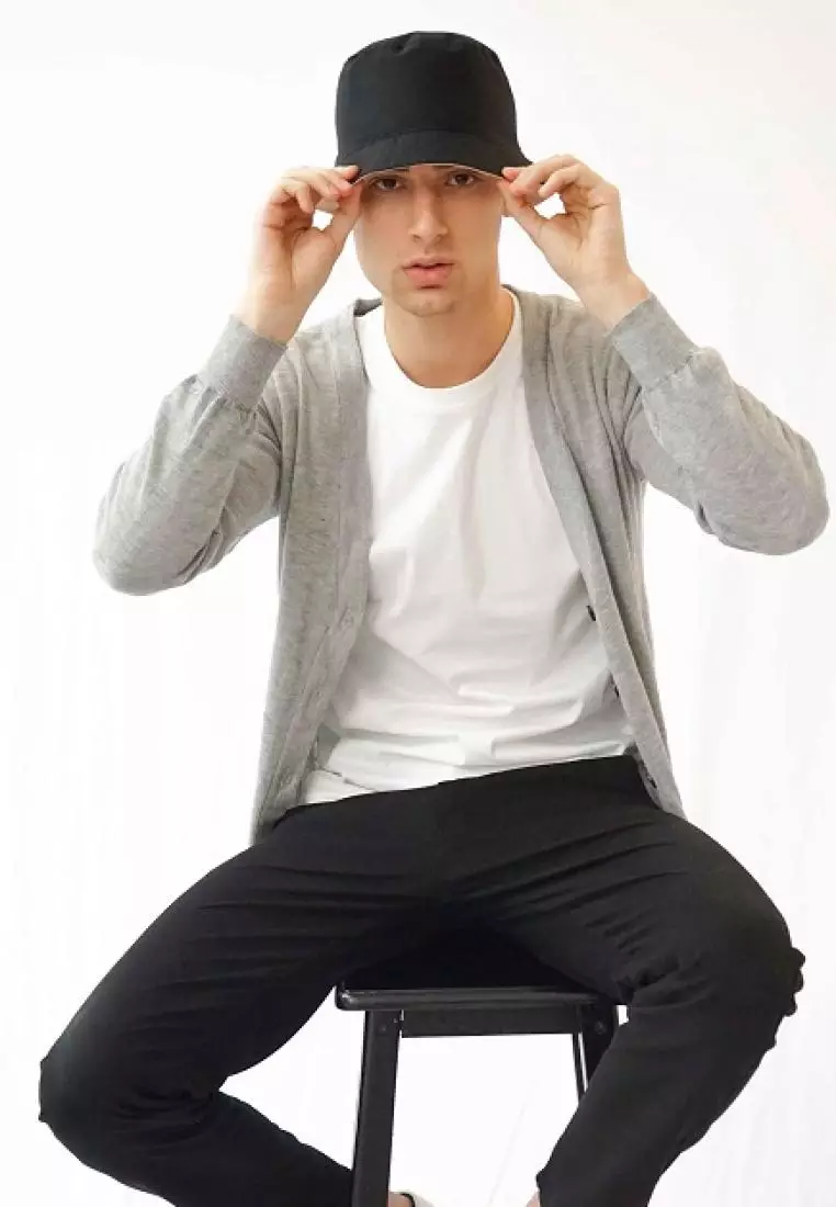 Houseofcuff Bucket Hat Topi Polos Bolak balik Biru - Hitam - Biru Hitam