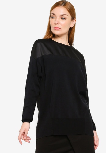ck Calvin Klein black Pure High Twist Cotton With Wrinkle Free Cotton Top 2FC7DAA00E0EDDGS_1