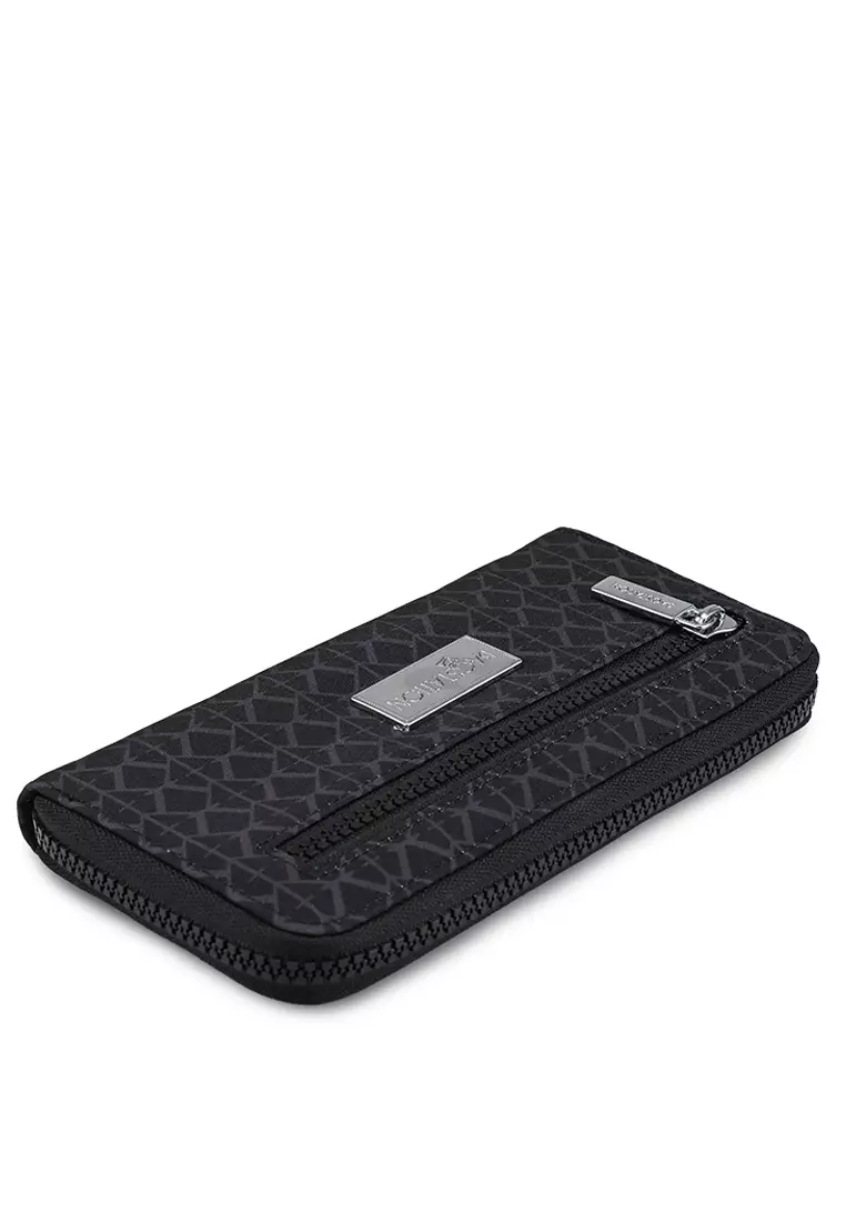 Printed Nylon Zip-Up Wallet