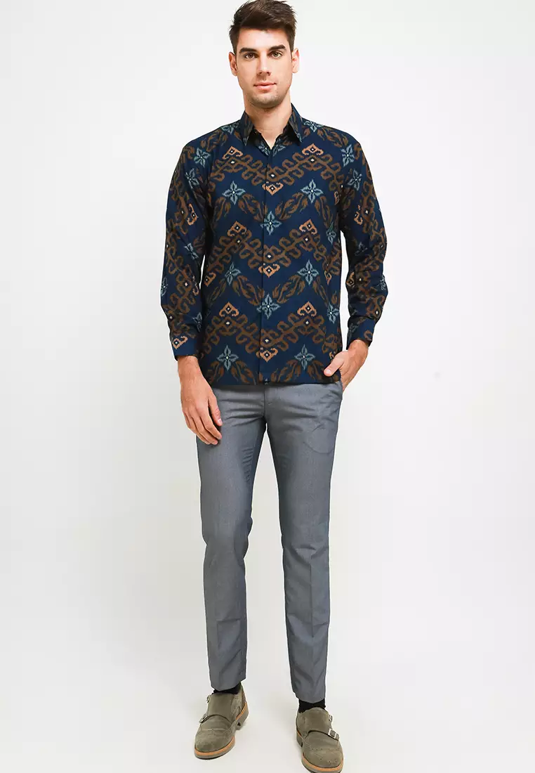 BATIK TALENTA EXCLUSIVE Lengan panjang NAVY A447