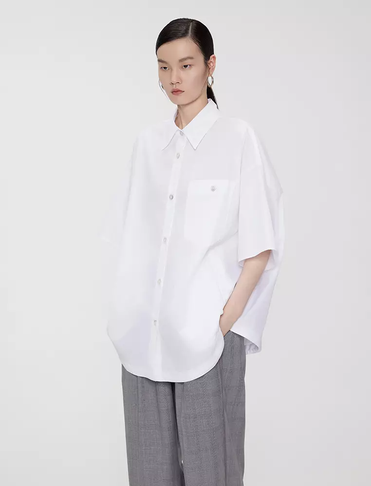 Loose Fit Minimalist Short Sleeve Shirt