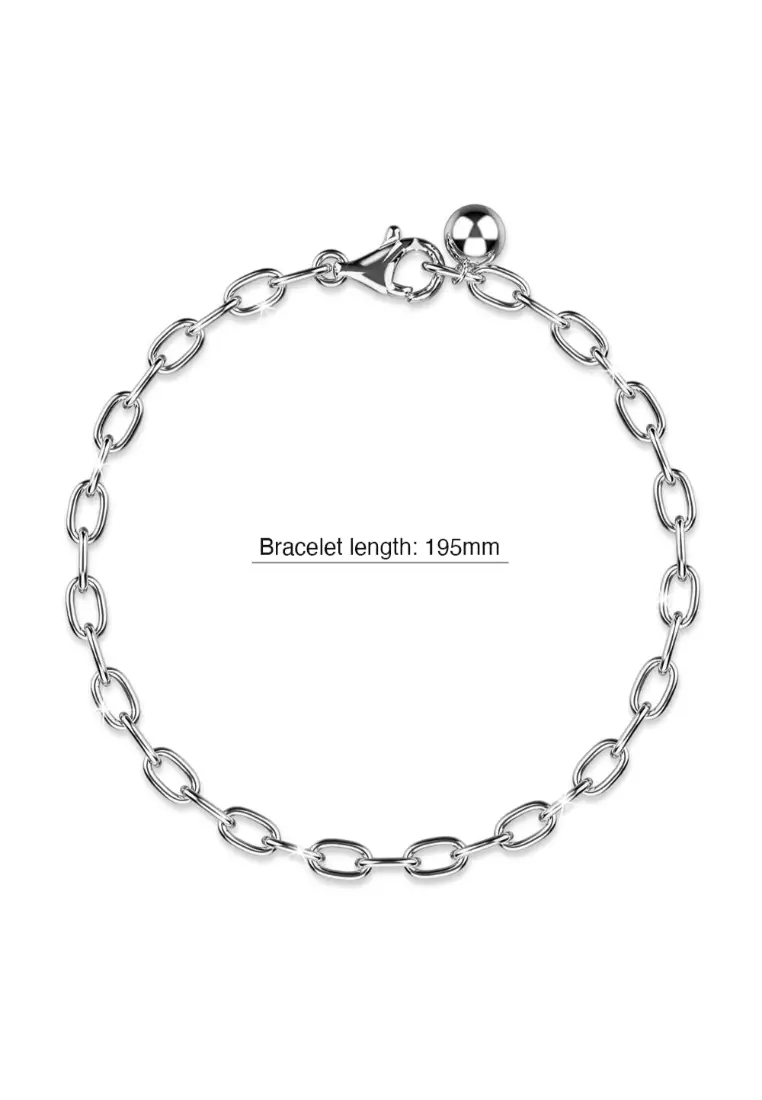Solid 925 Sterling Silver Modest Cable Chain Bracelet