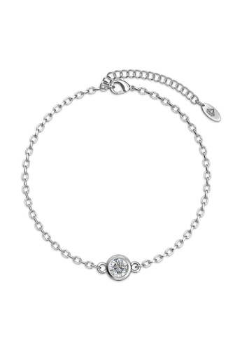 Her Jewellery gold Birth Stone Bracelet (April, White Gold) - Made with premium grade crystals from Austria 6F972ACB10BF84GS_1