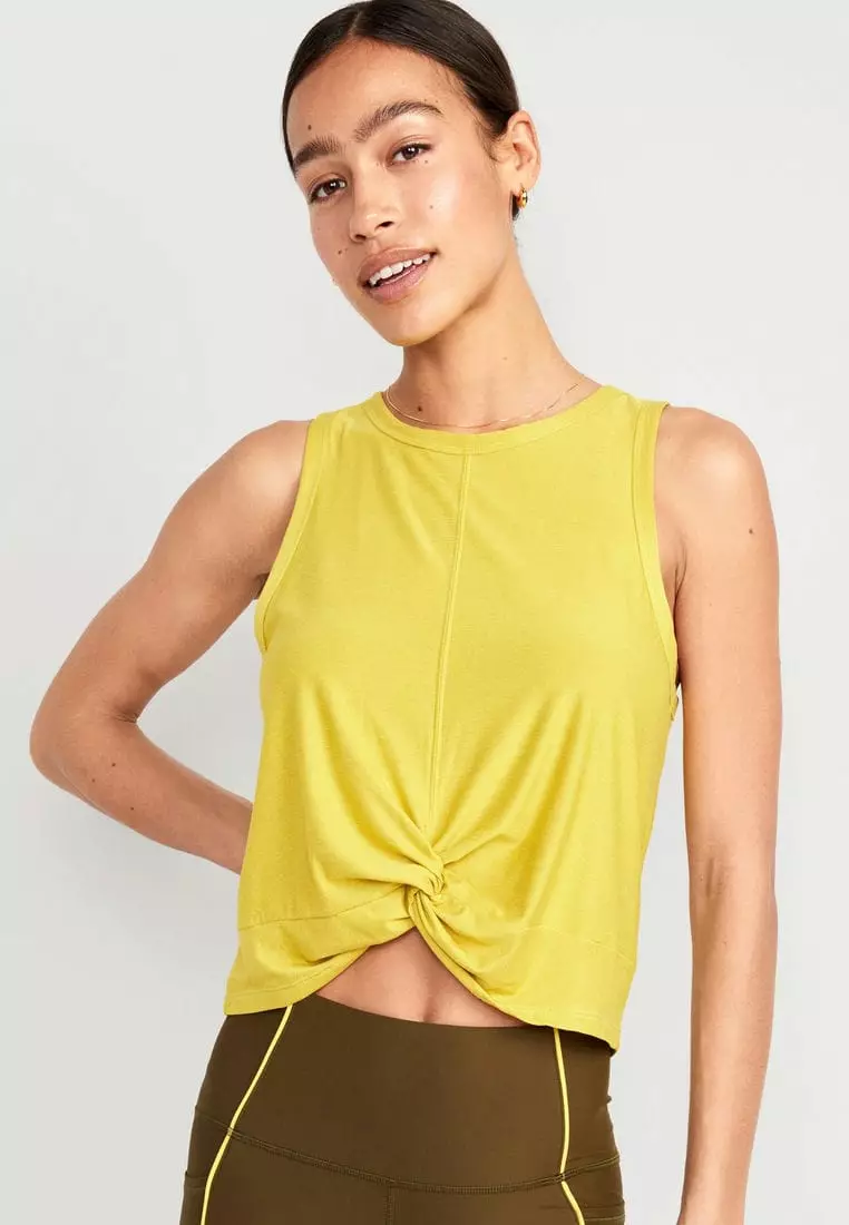 Cloud 94 Soft Sleeveless Twist-Front Cropped Top