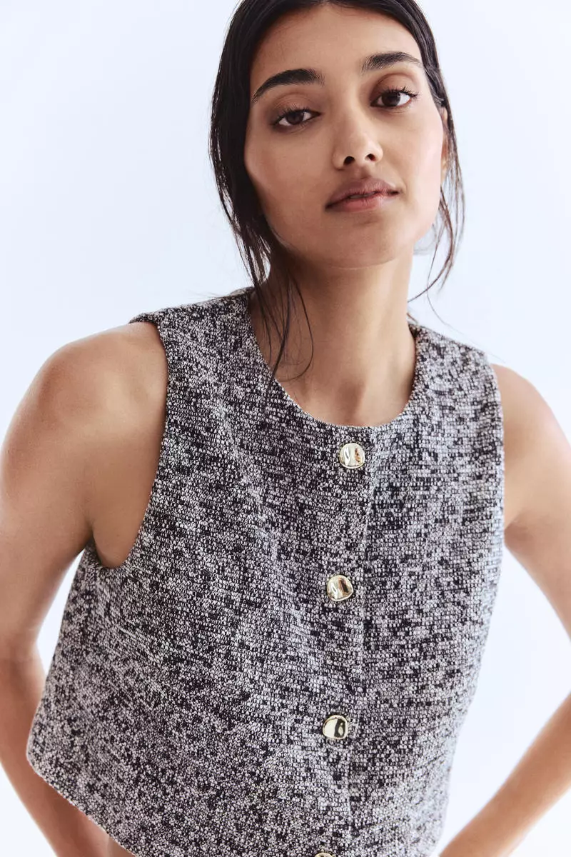 Textured jersey waistcoat
