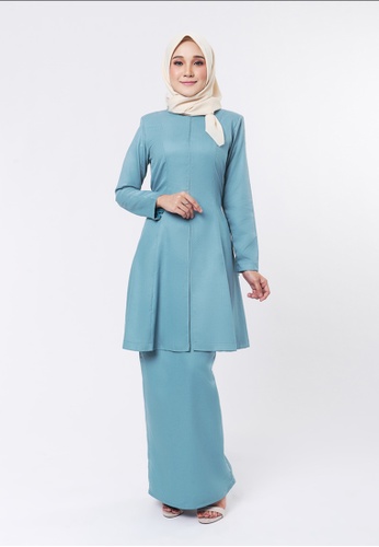 CITRA Kurung Riau Teal Green Plus Size from Inhanna in Green