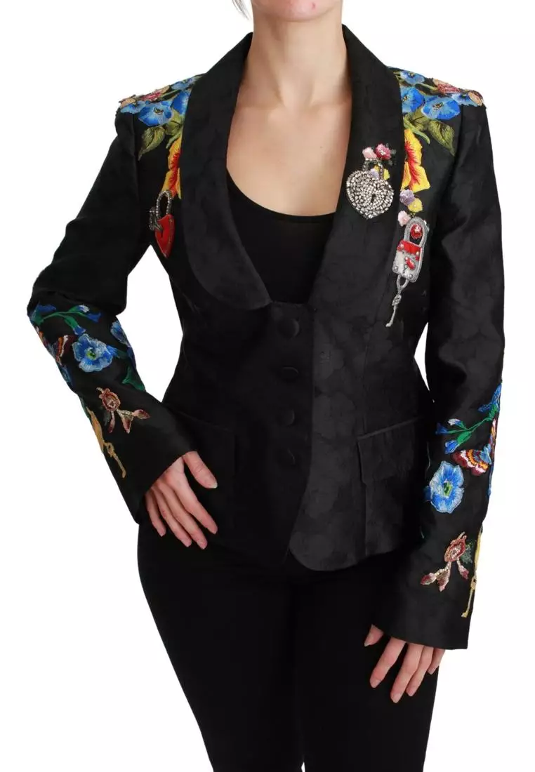 Buy Dolce Gabbana Floral Embroidered Blazer JKT2628 2025 Online