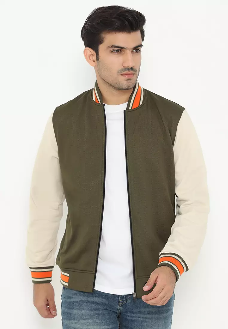 Jacket Cvc D&F Bomber Olive Cream