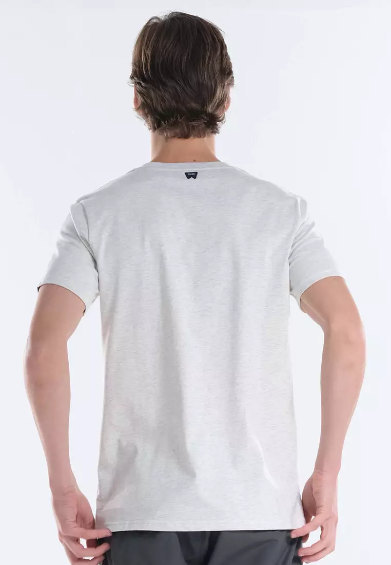 Logo Print T-Shirt for Mens in Oatmeal Color