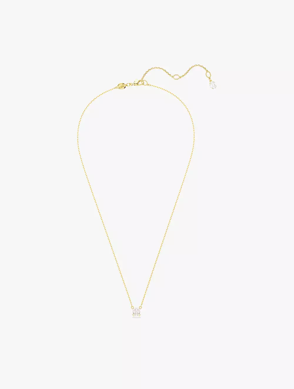Stilla Pendant, Square Cut, White, Gold-Tone Plated - White
