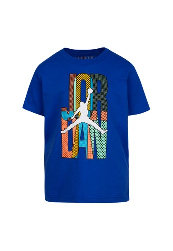 Jordan blue Jordan Boy's Jumpman Mismatch Stack Short Sleeves Tee (4 - 7 Years) - Game Royal A311EKA4A88FC8GS_1