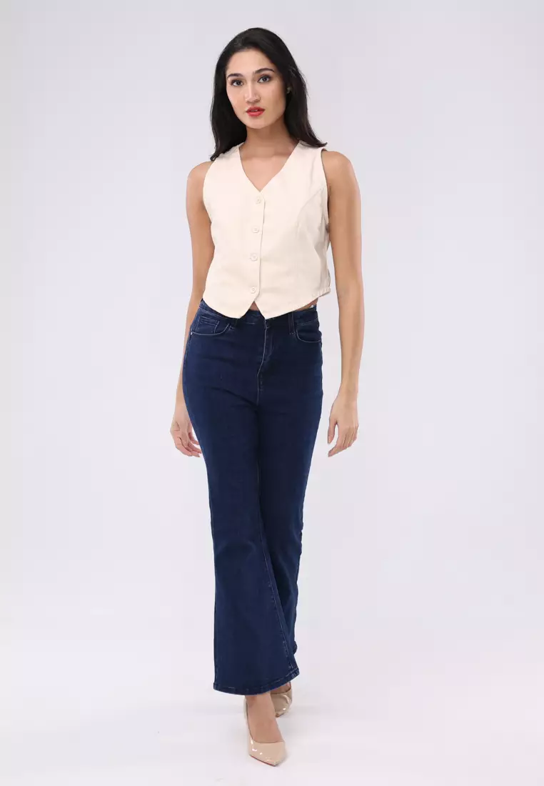 Cotton Twill Sleeveless Blouse