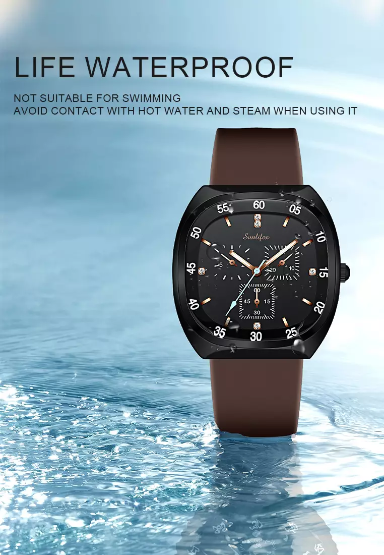 Jam Tangan Wanita Anti Air Original Kasual Mode Tali Silikon Jam Tangan Cewek Korea Brown