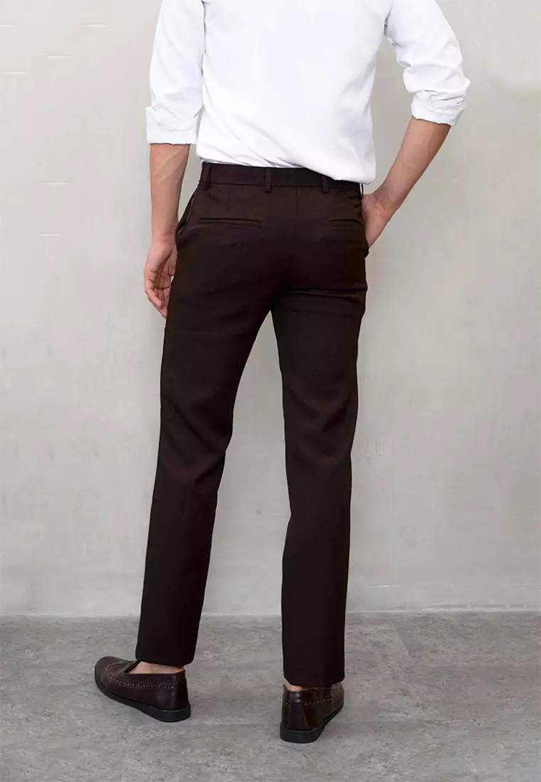 Houseofcuff Celana Bahan Formal  Slim fit Coklat Trouser