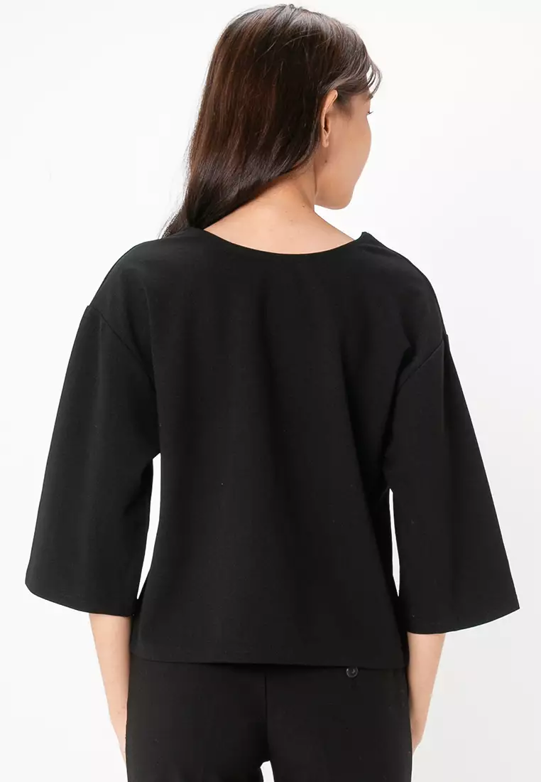 2-Way V-Neck Short Sleeve Top