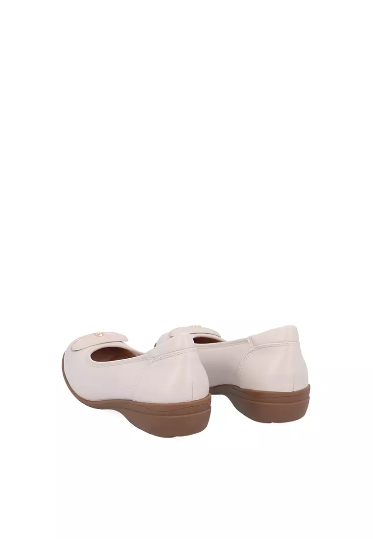 Beige Classic Charm Wedge Heels