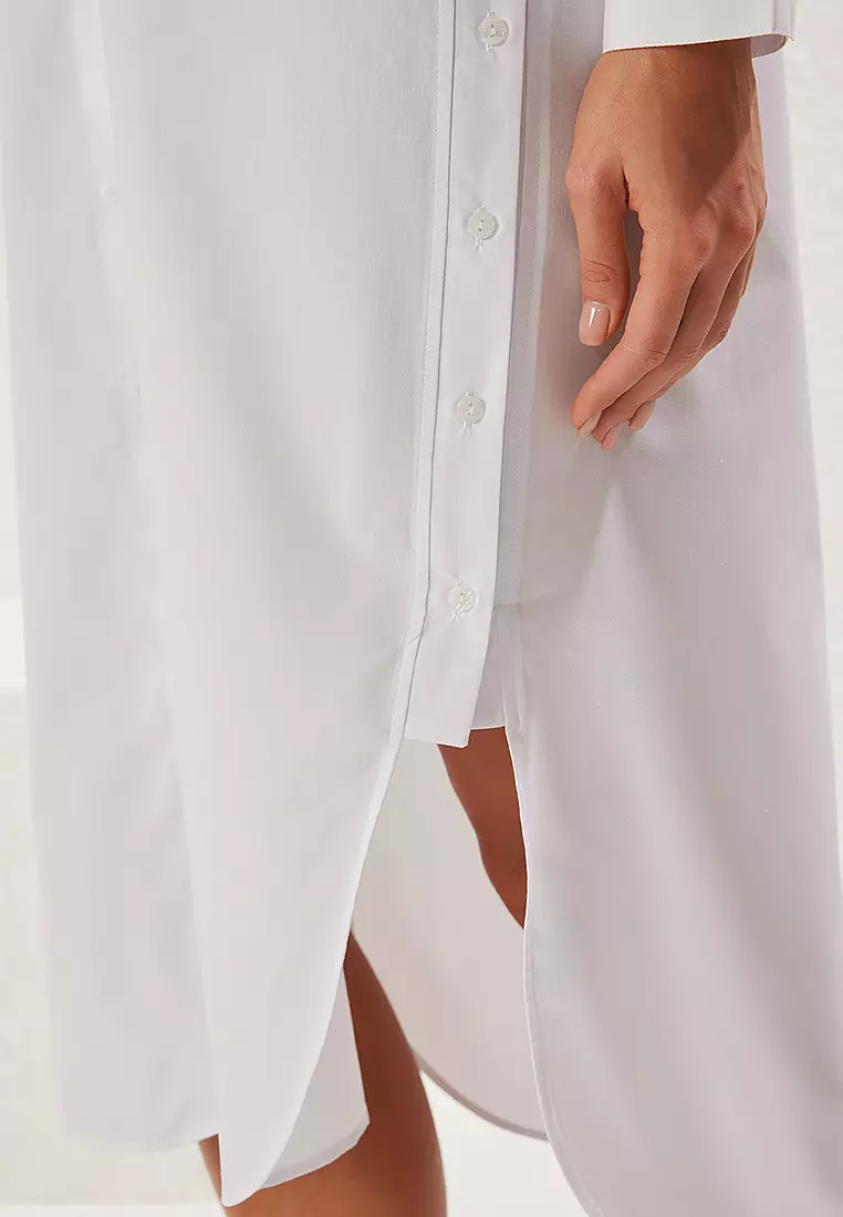 間條針織長袖沙灘連身裙