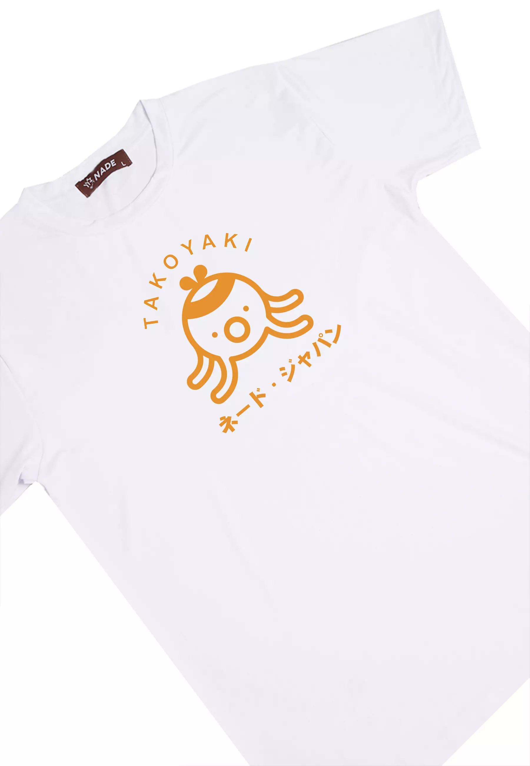 NTD35 kaos slim fit anti kusut drifit stretch takoyaki putih