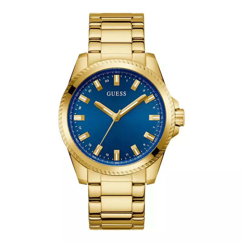 Jual Guess Watches Jam Tangan Pria Guess Cobalt Gw G Men Blue Dial Gold Stainless Steel