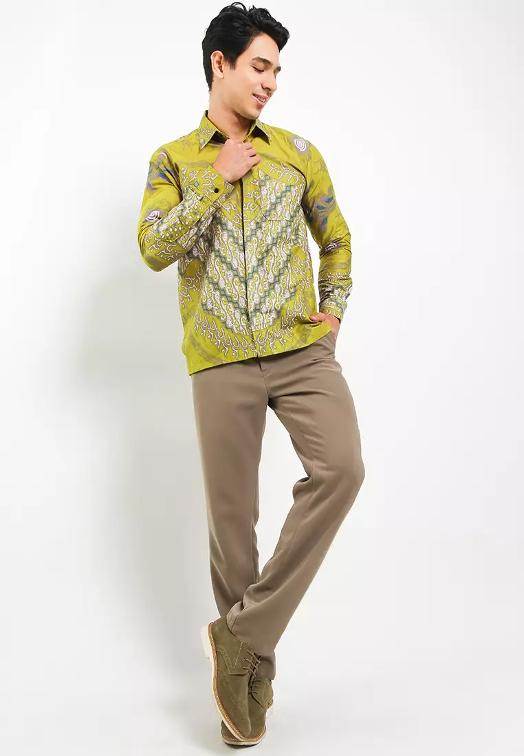 Athela Kemeja Batik Premium Pria Casual Modern Lengan Panjang