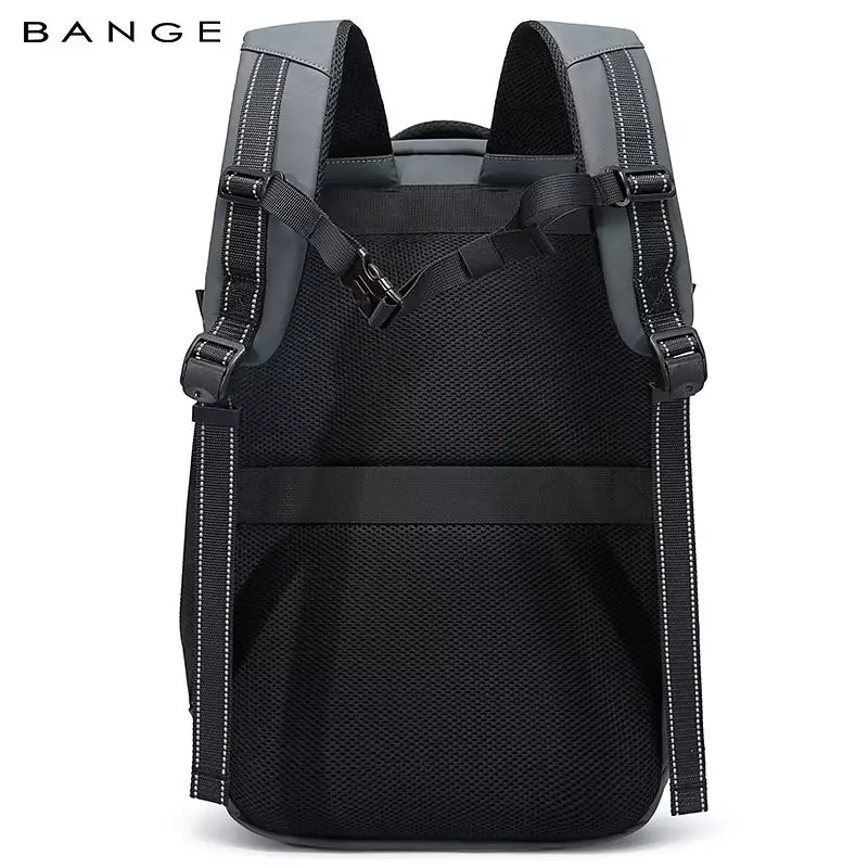 BANGE BG7875 Tas Ransel pria Laptop Kerja Pria Travel Backpack Lock TSA Waterproof-Grey
