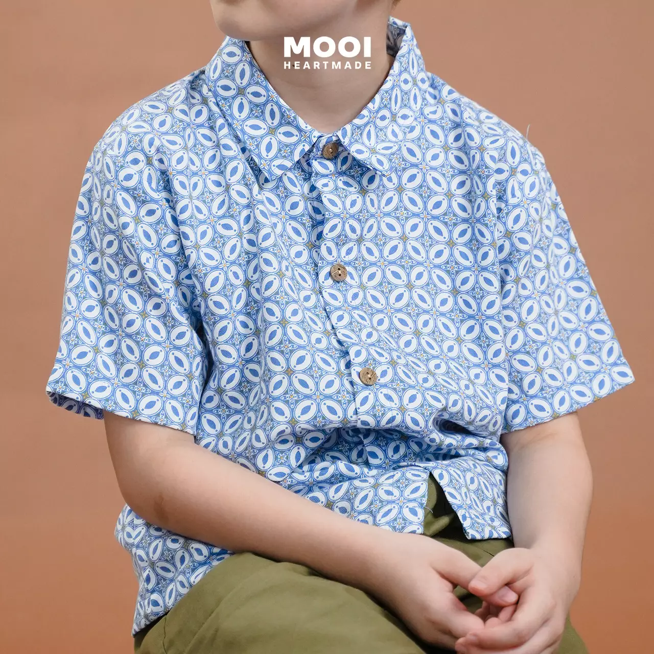 Mooi Atasan Batik Kemeja Anak Laki-Laki Mahagra Batik Shirt - Forest Green