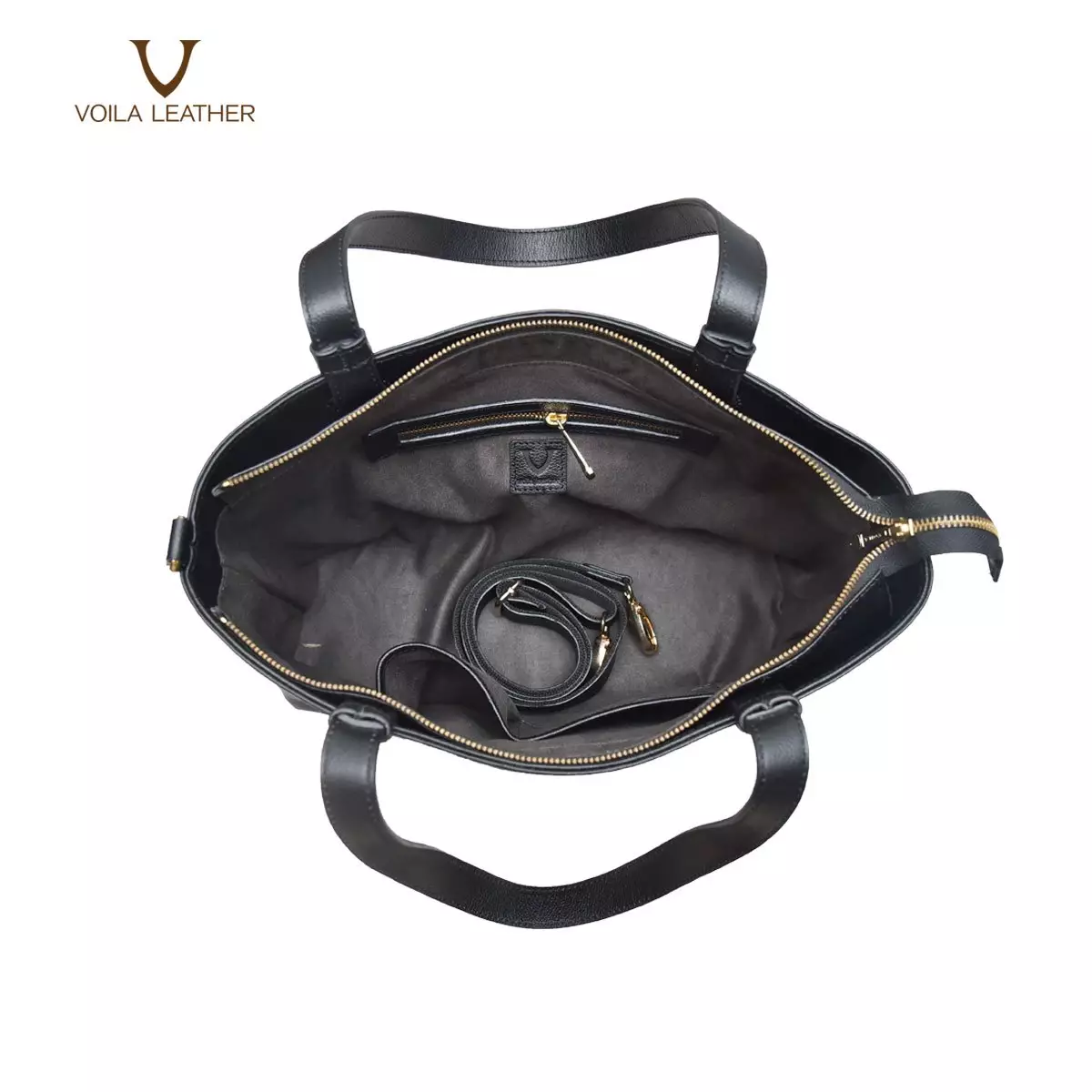 VOILA LEATHER Tas Tote Tas Selempang Wanita Kulit Asli Genuine Leather Tote Bag Sling Bag BEVERLY BLACK