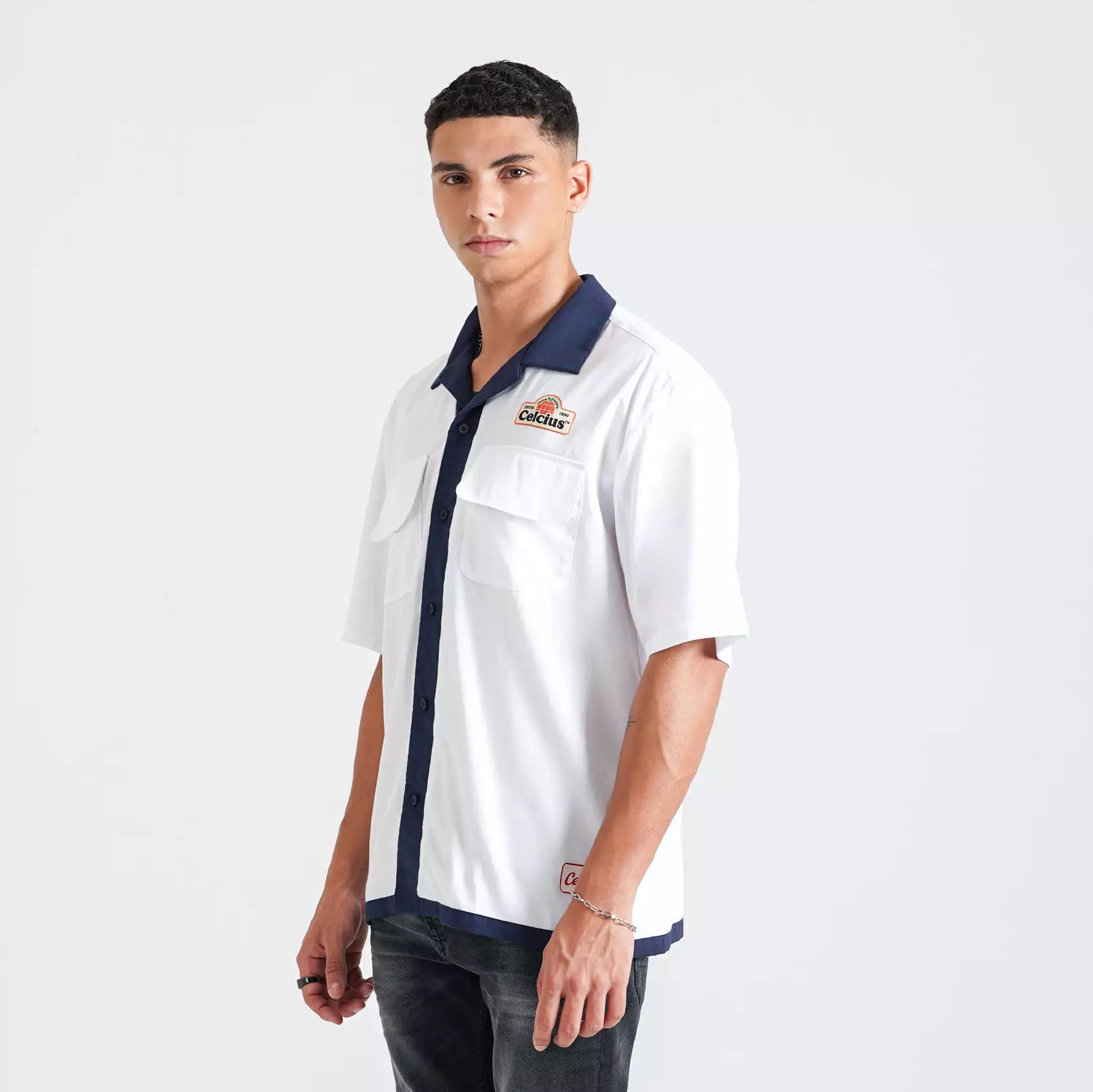 CELCIUS Japanese Fanta Logo Bowling Shirt LIN001498C Putih