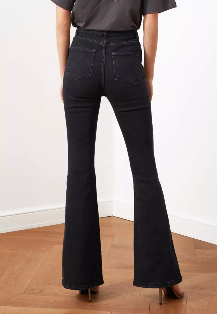 Buy Trendyol Button Front High Waist Flare Jeans 2024 Online | ZALORA ...