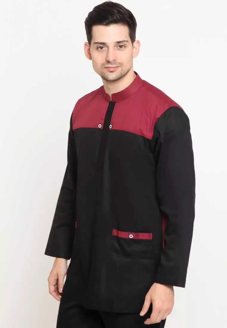 Baju Koko Pria Muslim Zayidan Ghani - Hitam