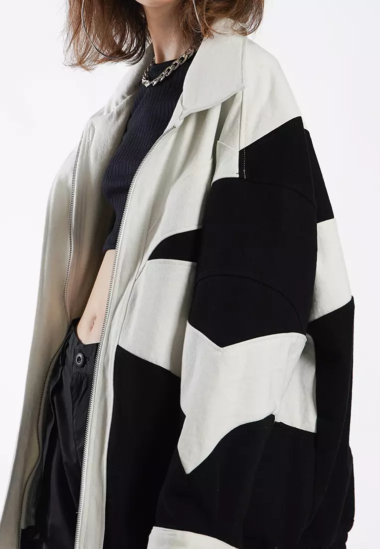 Black And White Denim Jacket 2026.Jual Ocwa Studio OCWA MILK RACING MIXED BLACK AND WHITE DENIM JACKET ...