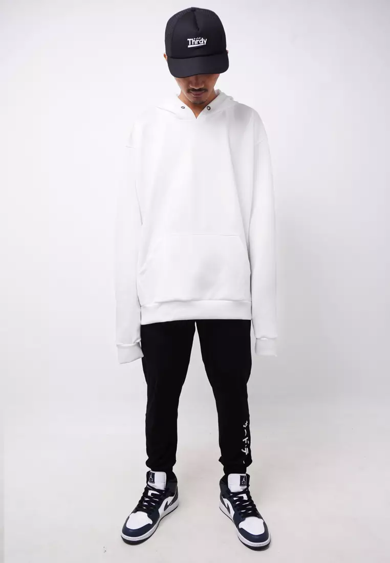 MOA37 Hoodie Ultra Oversize Pria Thdy Back Putih