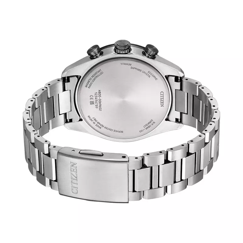 Jam Tangan Pria Citizen Attesa AT8295-56E Chronograph Black Dial Super Titanium Strap