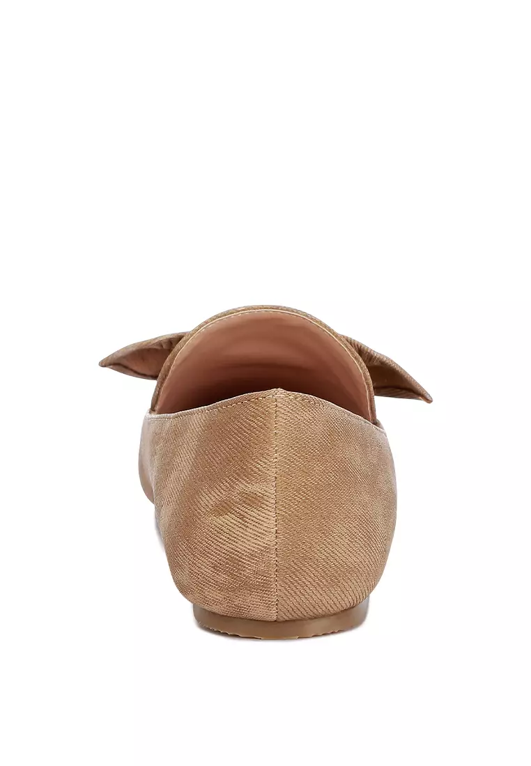 Sepatu Loafer Berhias Busur Tan