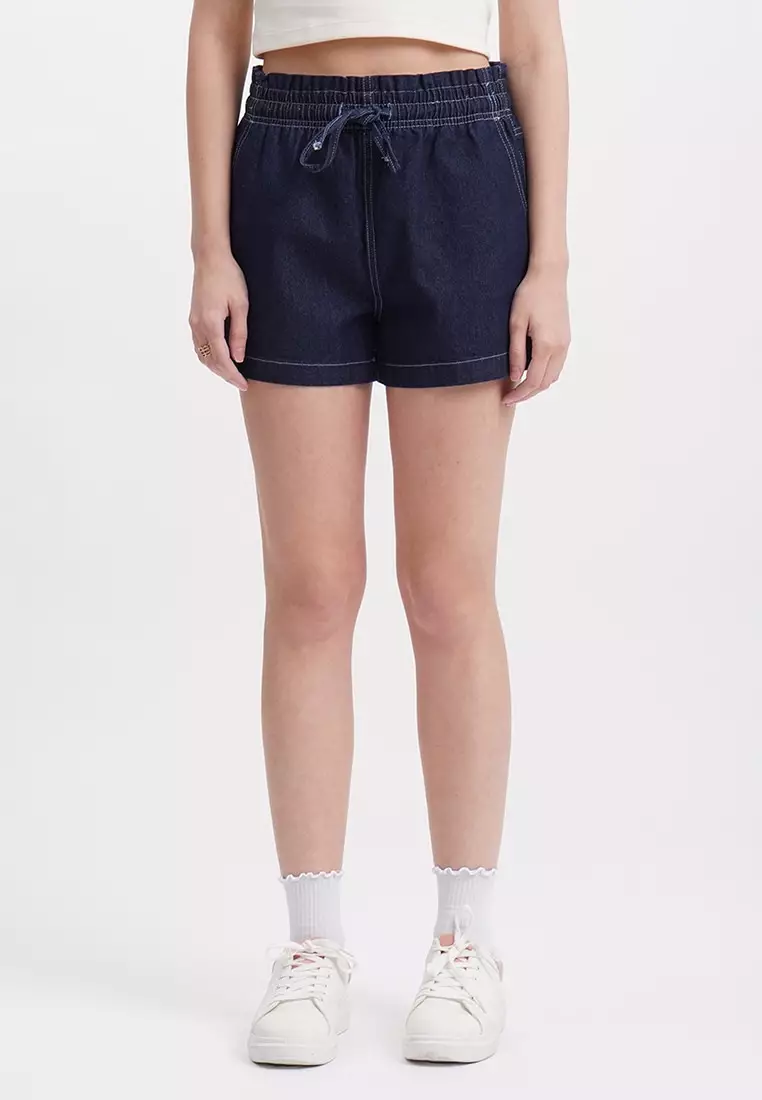 White paperbag denim outlet shorts