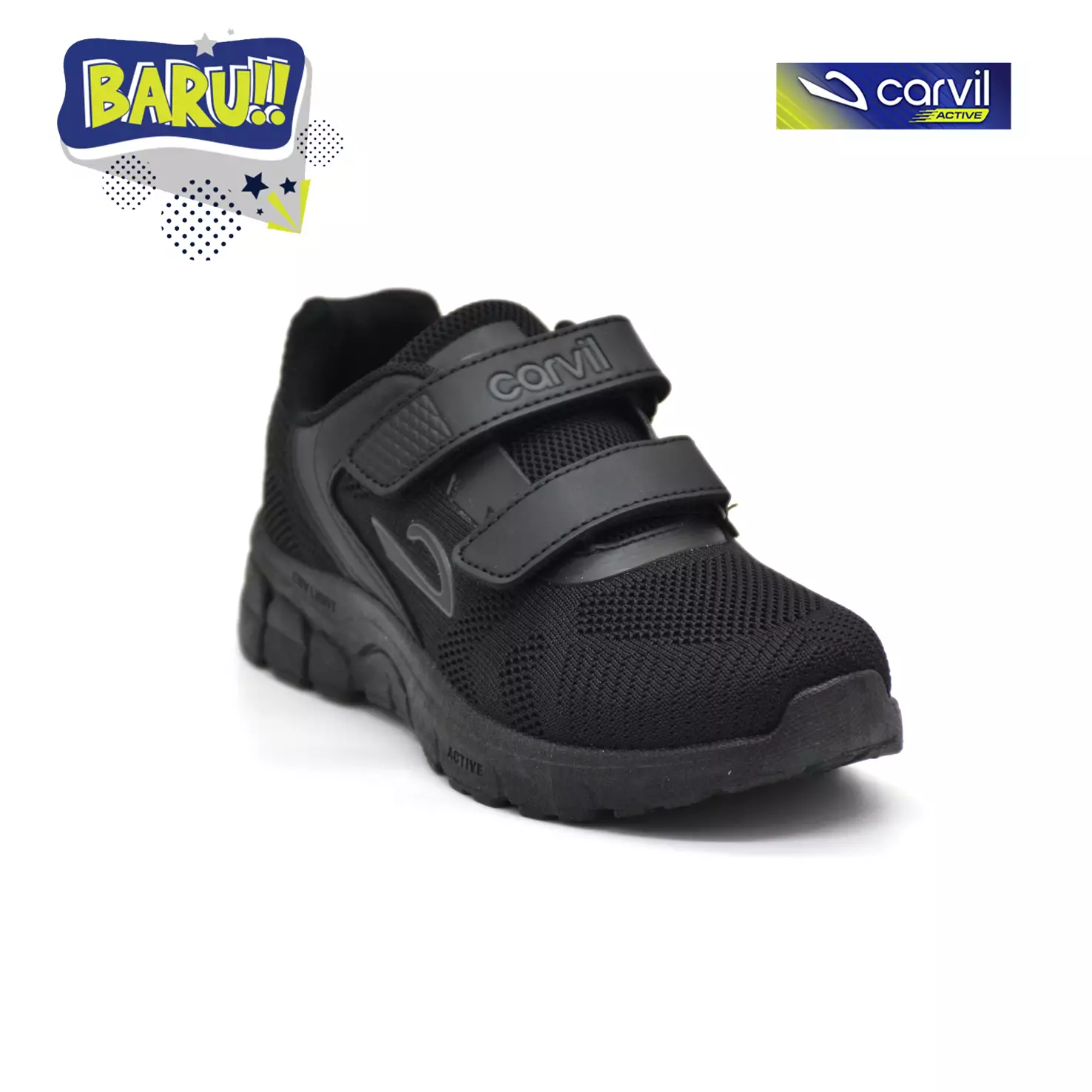 Carvil Sepatu Sekolah Anak Archie-01 LC Black/Black
