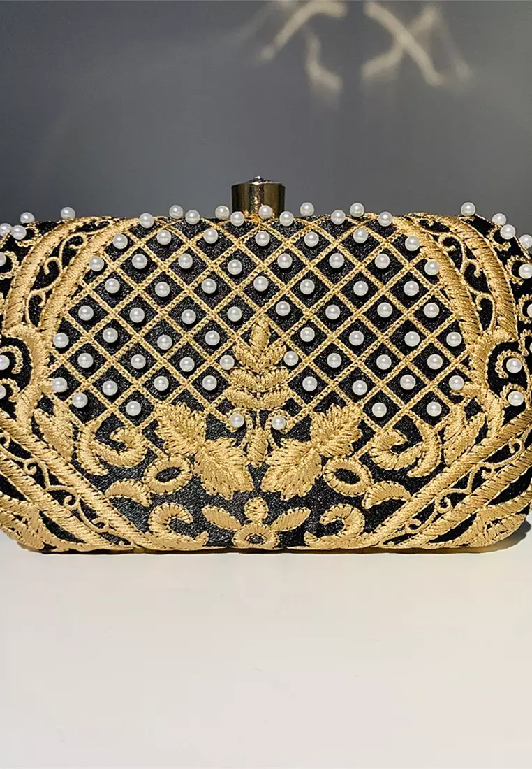 Black and outlet gold clutches