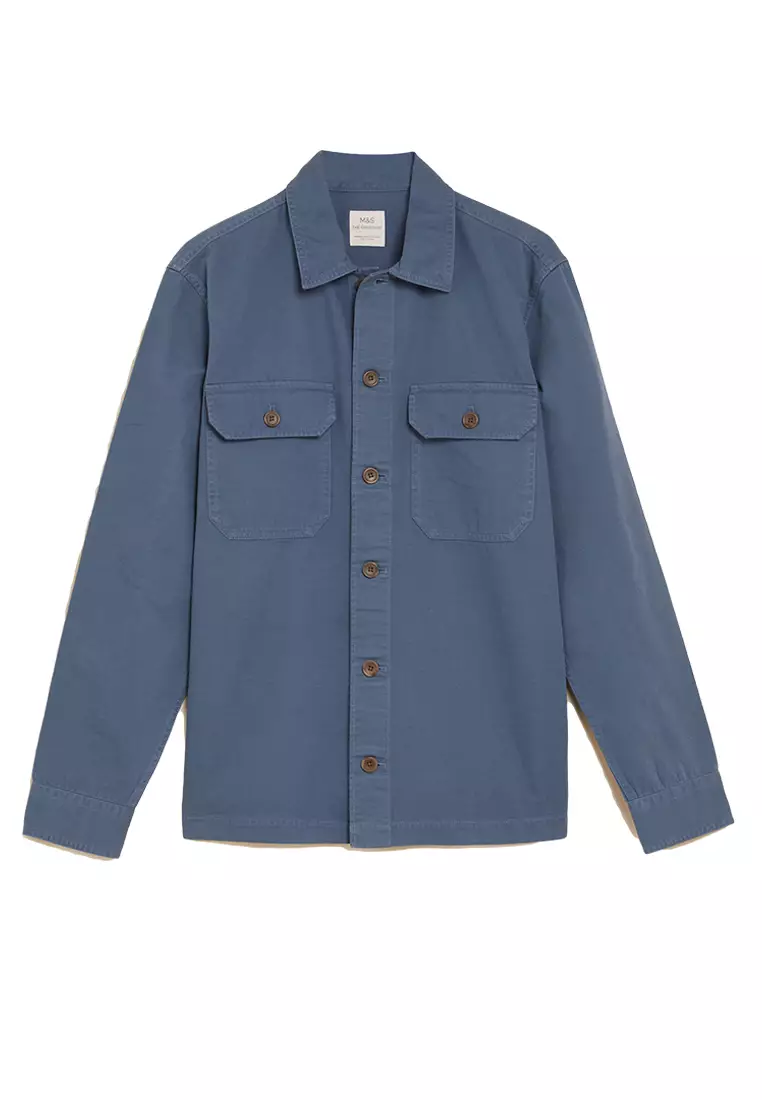 Pure Cotton Garment Dyed Overshirt