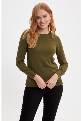 DeFacto green Long Sleeve Round Neck Pullover 88B32AA88F4042GS_1
