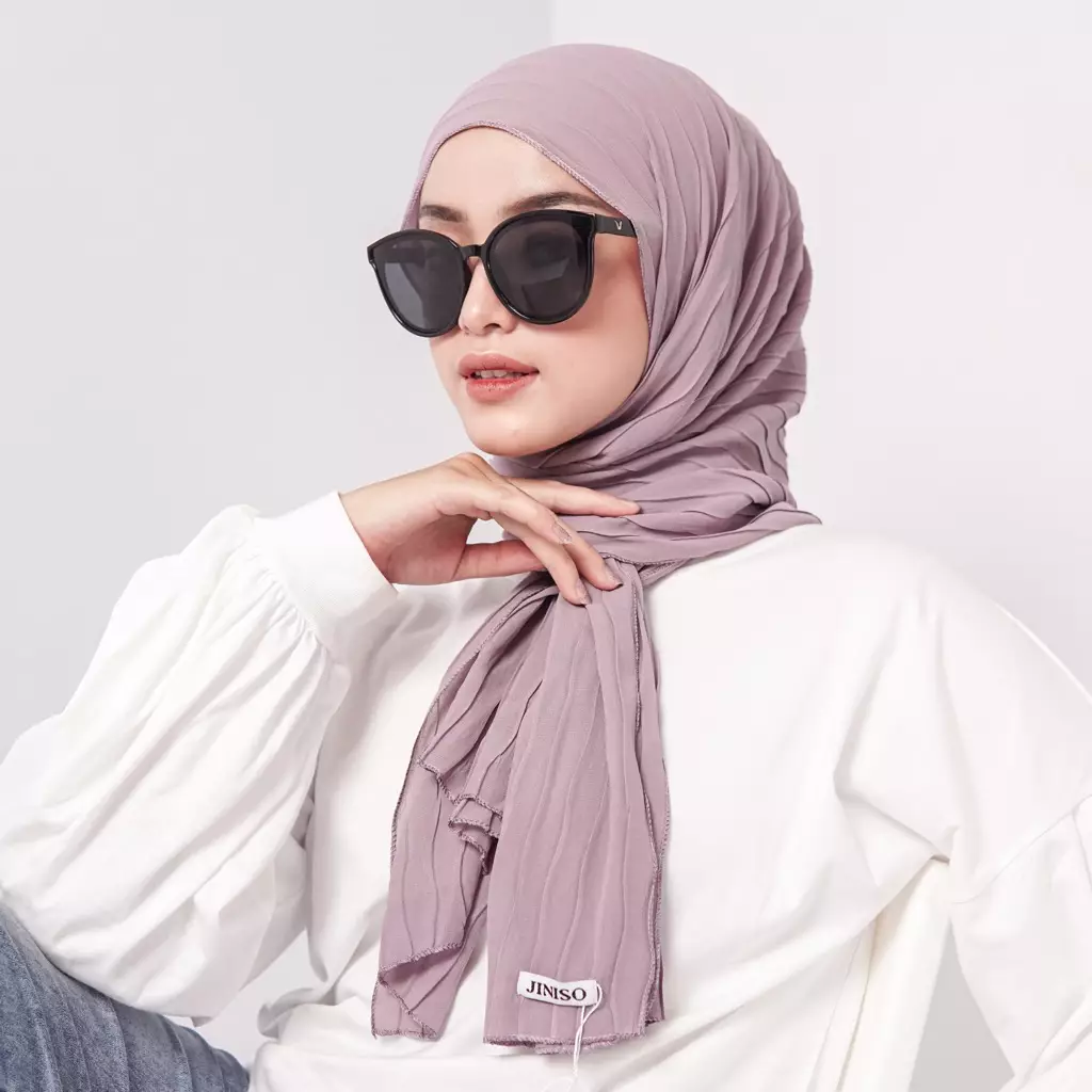 AURA Active Hijab Pashmina Full Plisket Wave