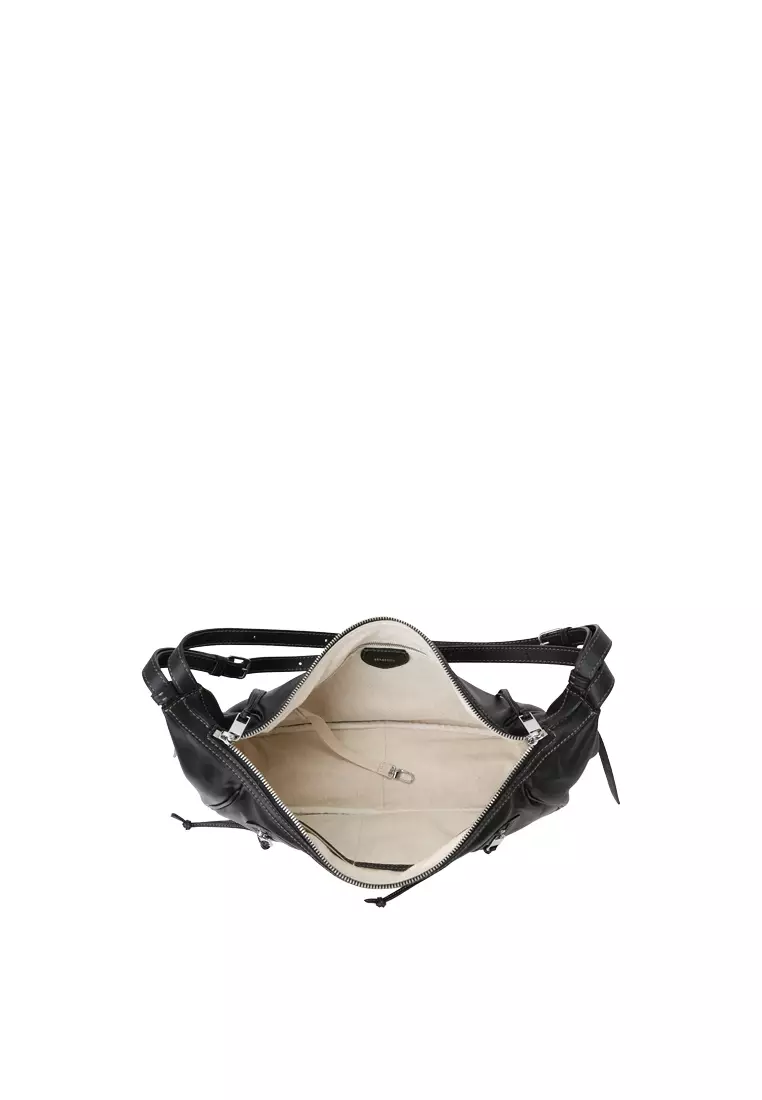 Ursula V11 2-Way Drape Hobo / Crossbody Bag - Black