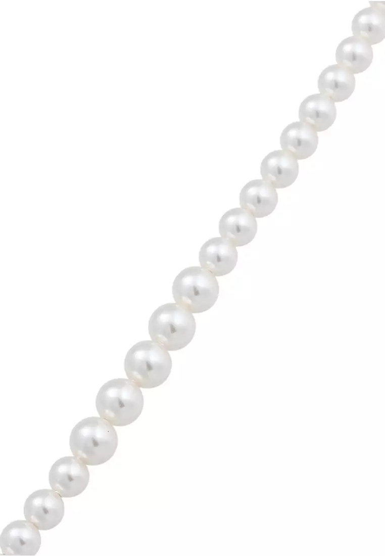 Kalung Perhiasan Perak 925 Wanita Elegant Swarovski&reg; Pearl Gold Plated