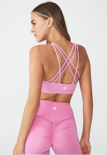 Cotton On Body pink Strappy Sports Crop Bra A808DUSDDE76FBGS_1