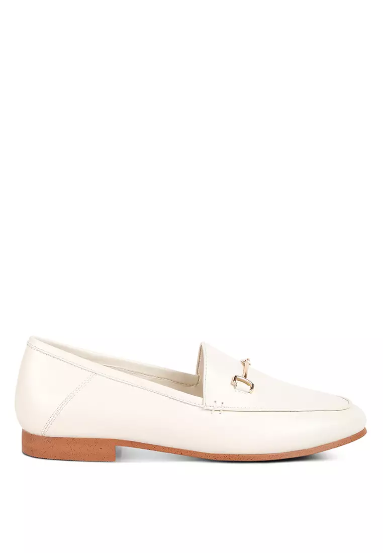 Discount on Rag & Co.  shoes - SKU: Off White Horsebit Flat Heel Loafers