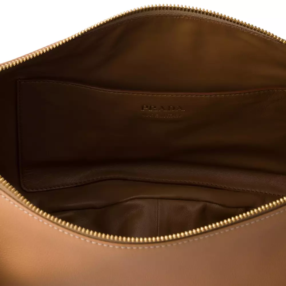 [4.4PRIL KEJUTAN HARGA] Demi-lune Large Leather Shoulder Bag Natural