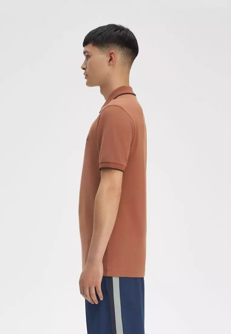 Fred Perry M3600 Twin Tipped Fred Perry Shirt (Cinnamon / Nut Flake / Carrington Brick)
